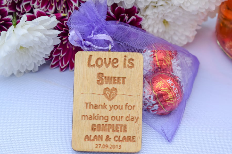 Wooden Wedding Favours - Treat Tags - Made to Order - Wedding Decoration