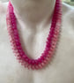 Pink cracked glass rondelle necklace  - Image 9