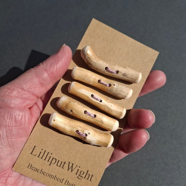 Set of five driftwood toggle buttons