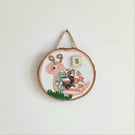 Wooden fun alphabet art with first letter scrabble tile - S snail