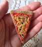 Felt Pizza Slice Brooch - Cheese and Tomato - Pizza Pin - Textile Brooch -  OOAK