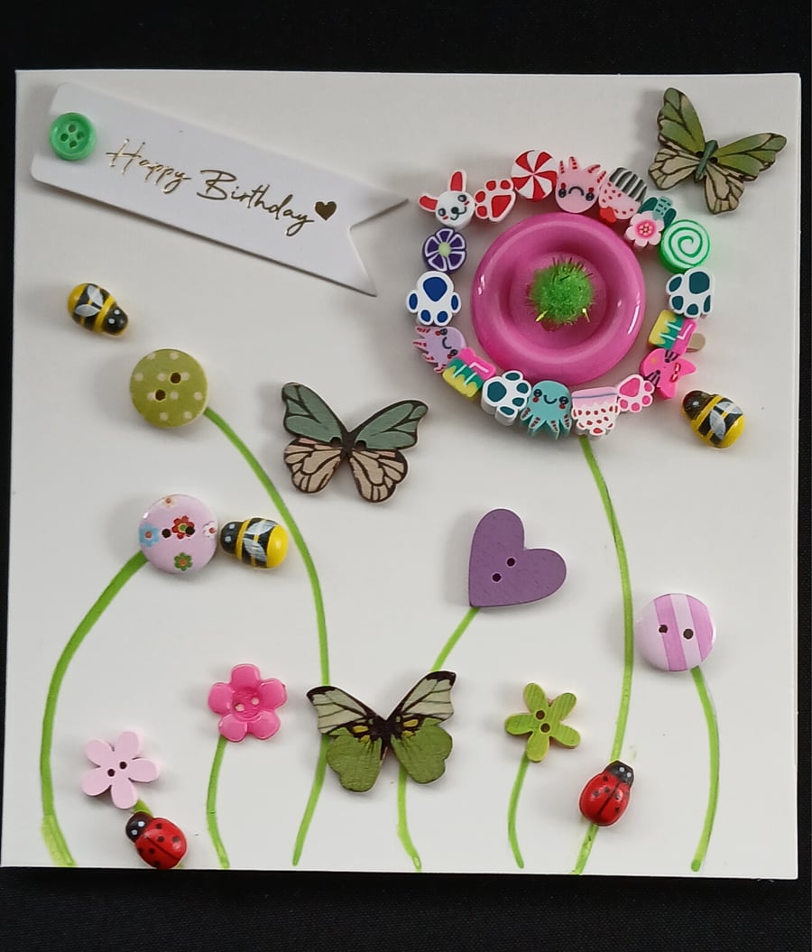 Handmade bracelet birthday card 