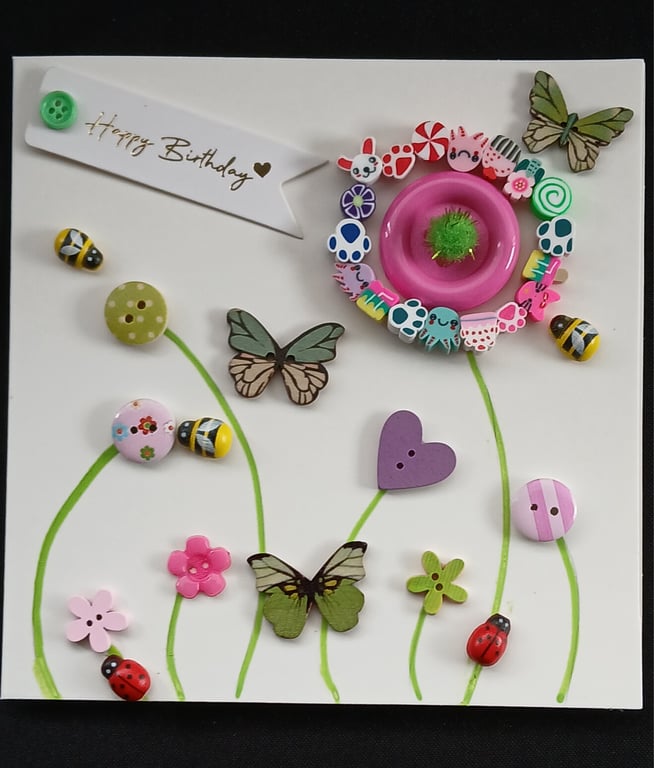 Handmade bracelet birthday card 