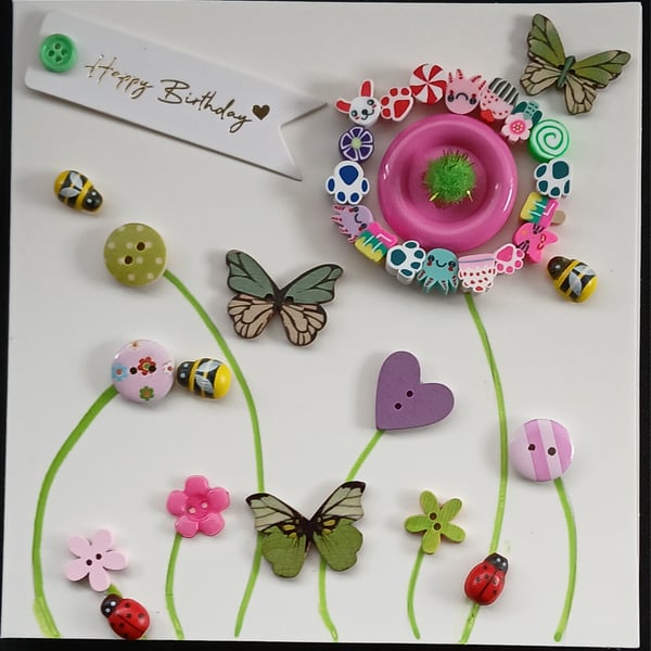 Handmade bracelet birthday card 