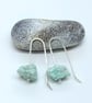 Amazonite Gemstone Drop Earrings and Handmade Sterling Silver Hook 