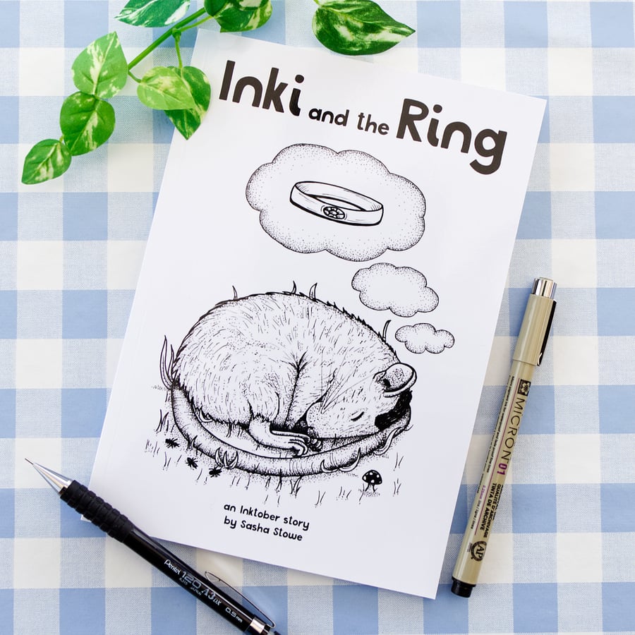 'Inki and the Ring' Illustrated Children's Storybook Kid's Book Inktober Story 