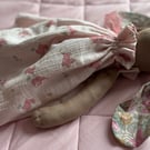 Handmade fabric bunny tilda style ragdoll
