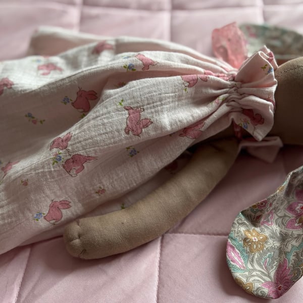 Handmade fabric bunny tilda style ragdoll