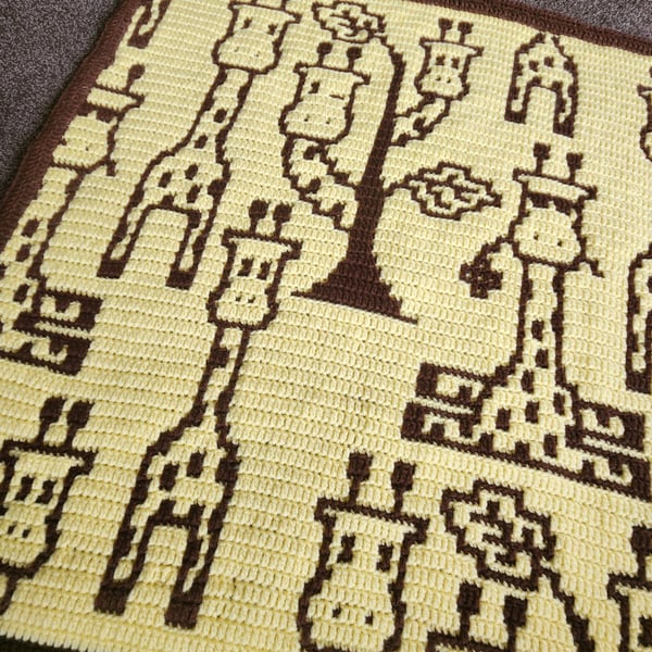 Handmade Crocheted Cool Giraffe Baby Blanket