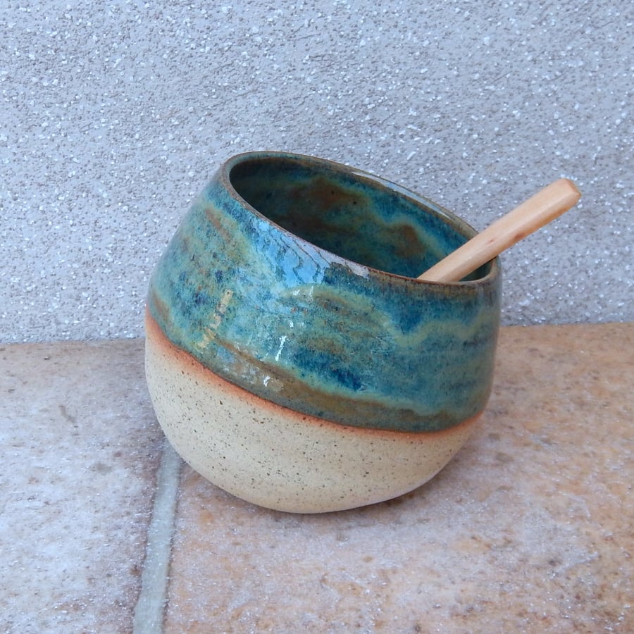 Salt pig or cellar hand thrown stoneware ceramic handmade pottery wheelthrown