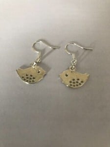 bird charm hook earrings