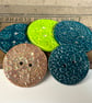 Perfectly Imperfect Set of five extra large handmade ceramic buttons