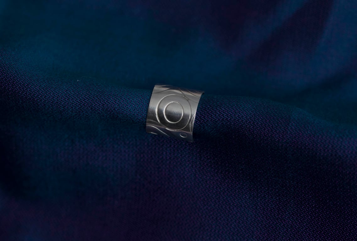 Chunky Sterling Silver ear cuff "Circles4"