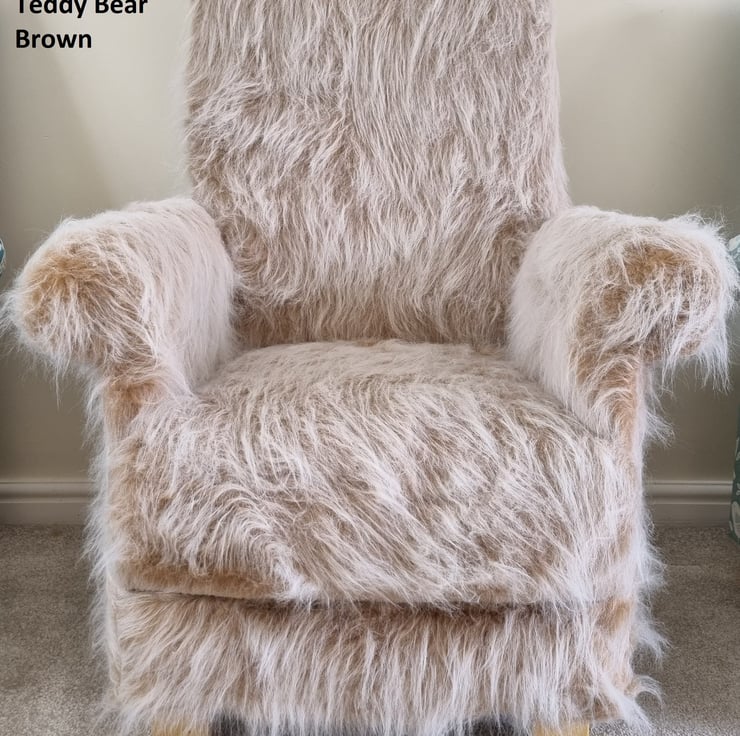Brown Faux Fur Chair Adult Armchair Teddy Bear Folksy