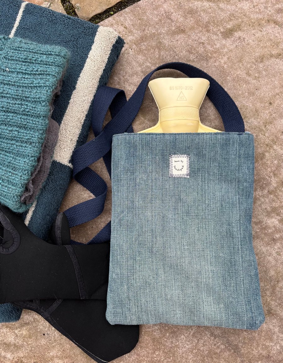 Crossbody ‘hottie bag’ for cold water swimmers .. and everyone else too