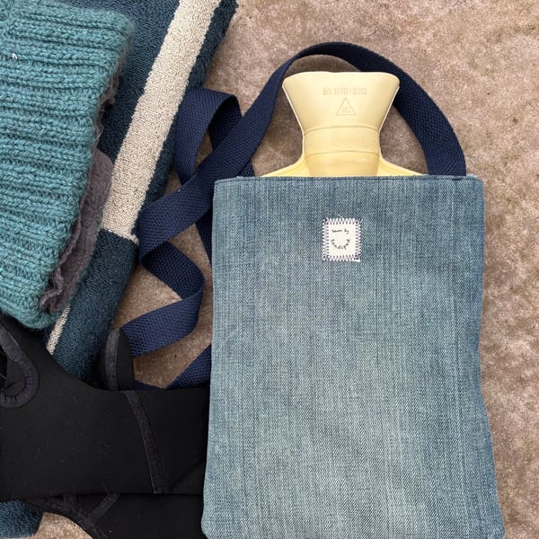 Crossbody ‘hottie bag’ for cold water swimmers .. and everyone else too