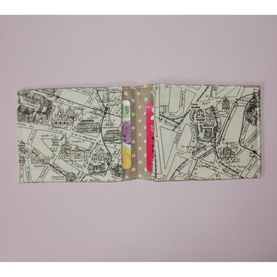Travel card wallet Paris map