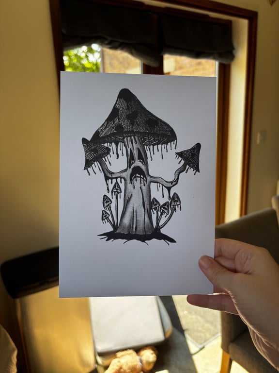 Spooky Mushroom A5 art print - No.3