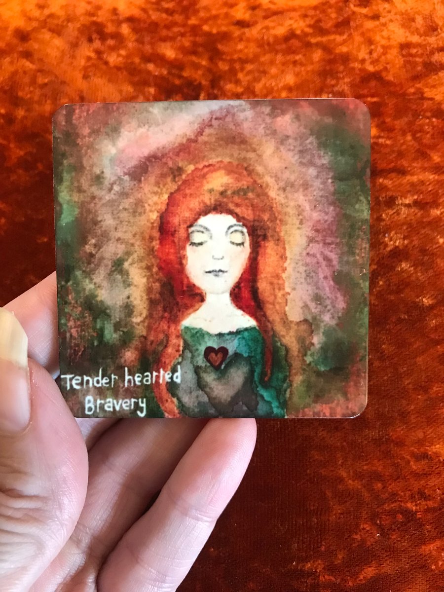"Tender hearted bravery" metal magnet