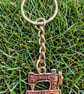 Sewing Machine Keyring Silver Plated Charm  - Image 1
