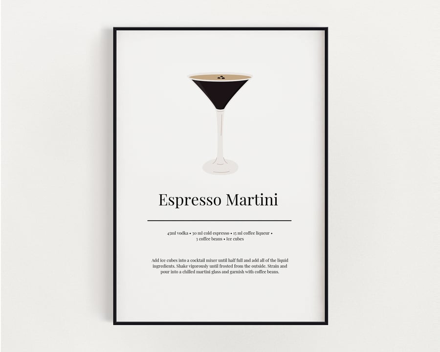 EXPRESSO MARTINI COCKTAIL WALL ART PRINT