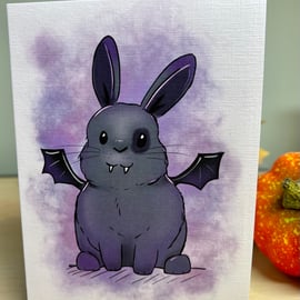 Hector the spooky bunny greetings card