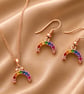 Rainbow shaped cubic zirconia jewellery set - Image 2