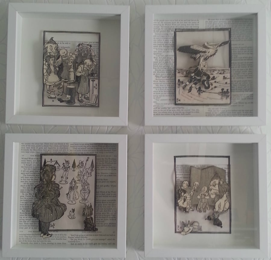 Wizard of Oz set of 4 Character Wall Art - Dorothy, Lion, Scarecrow, Tin man