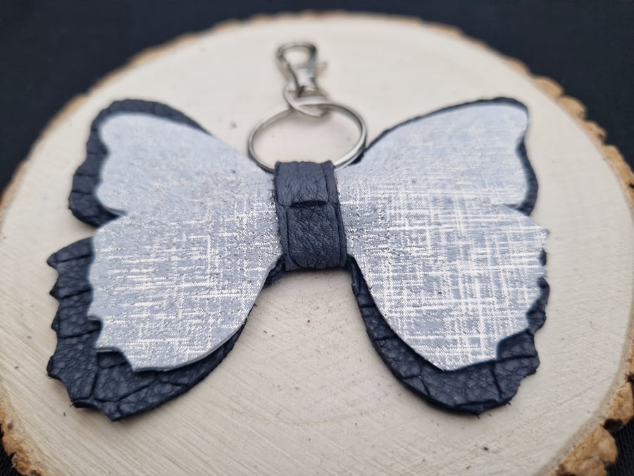 Leather Butterfly Keyring