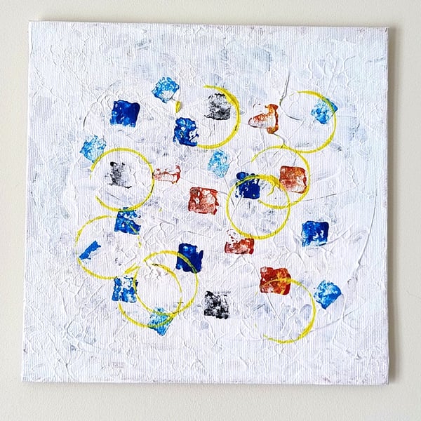 "Echoes in the Frost" – Original Abstract Acrylic Painting on Canvas Board