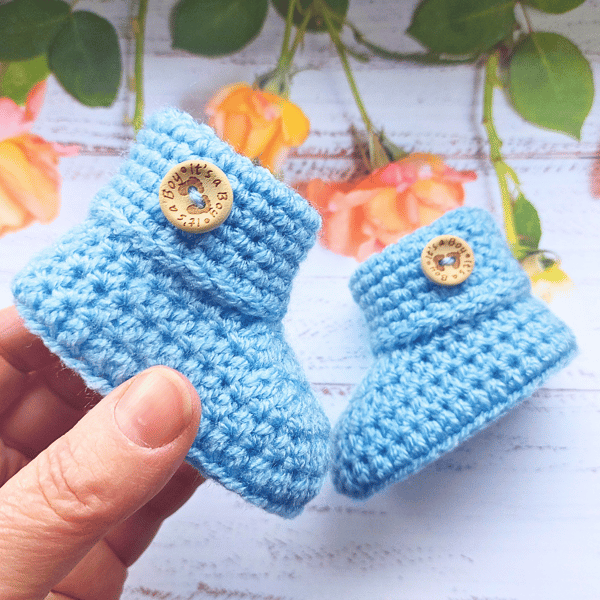 It's a Boy Crochet Baby Booties, New Arrival Or Baby Shower Gift Idea
