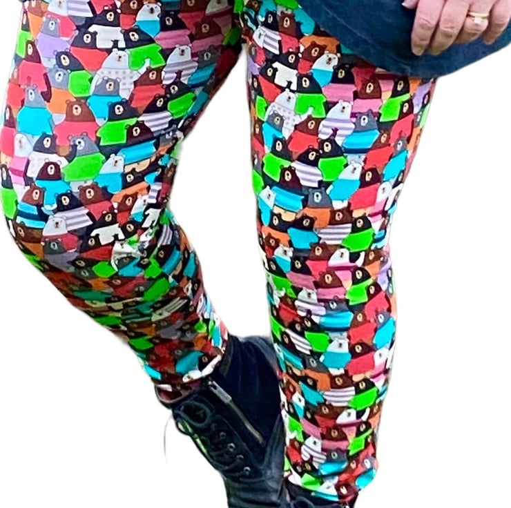 Funky Multi-coloured Adult Bear Leggings - Size - Folksy