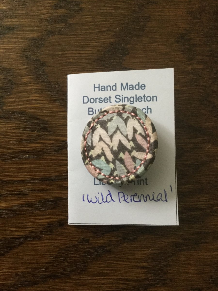Liberty Print Dorset Singleton Button Brooch, ‘Wild Perennial’, Pink