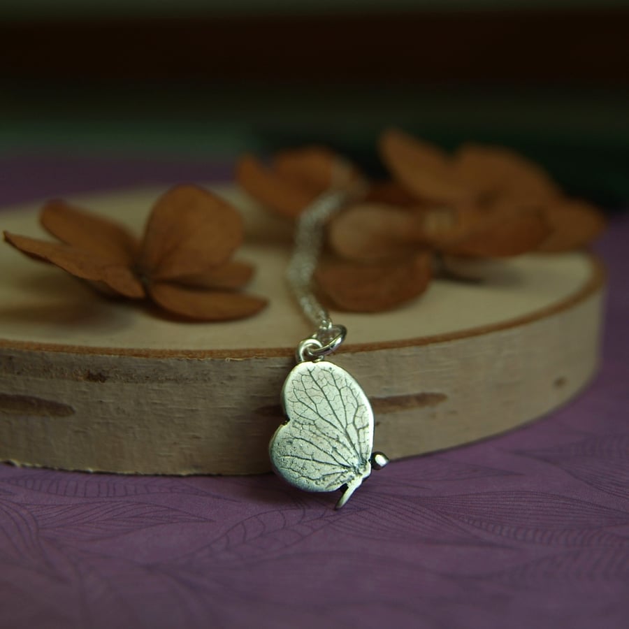 Little Butterfly Necklace, Silver Butterfly Pendant
