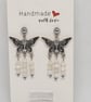 Freshwater Pearl Butterfly Earrings Stainless Steel Studs Handmade - Image 3