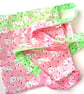 WHITE BUNNIES theme, 8 Pack, Rabbits on PINK or GREEN party, present book bags - Image 2
