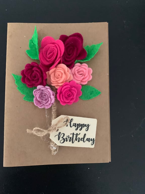 3D Floral pretty design extra special birthday card, lots of colour variations 