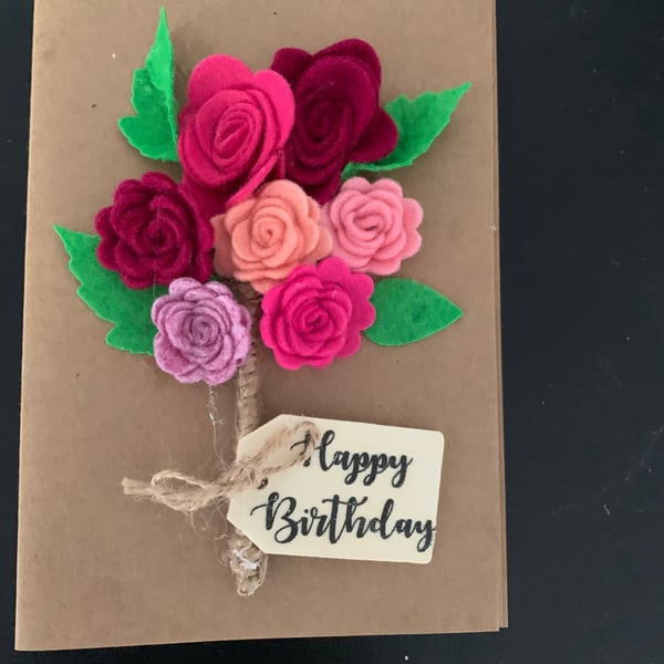 3D Floral pretty design extra special birthday card, lots of colour variations 