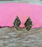 Silver tulip pattern ear studs - Image 4