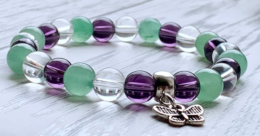 Fibromyalgia Relief Healing Butterfly Gemstone Bracelet Holistic
