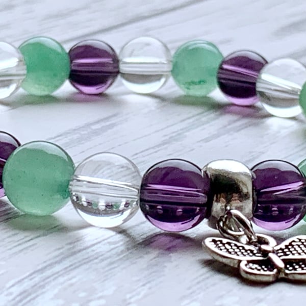 Fibromyalgia Relief Healing Butterfly Gemstone Bracelet Holistic