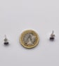 9ct White Gold Halo Earrings With Amethyst Cubic Zirconia 5mm - Image 2