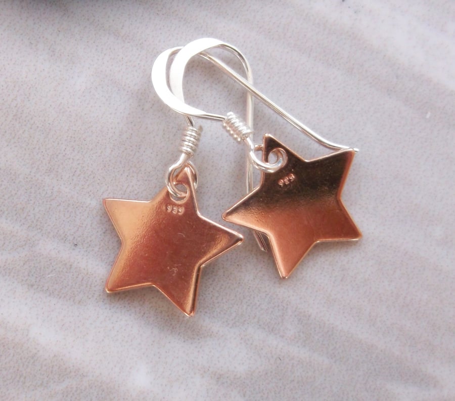 Rose Gold Vermeil Star Drop Earrings