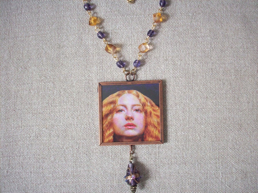 J E Millais 'The Bridesmaid' Art Necklace