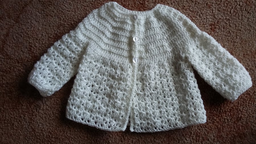 Crochet white Matinee Jacket