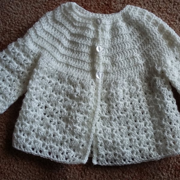 Crochet matinee hotsell jacket pattern