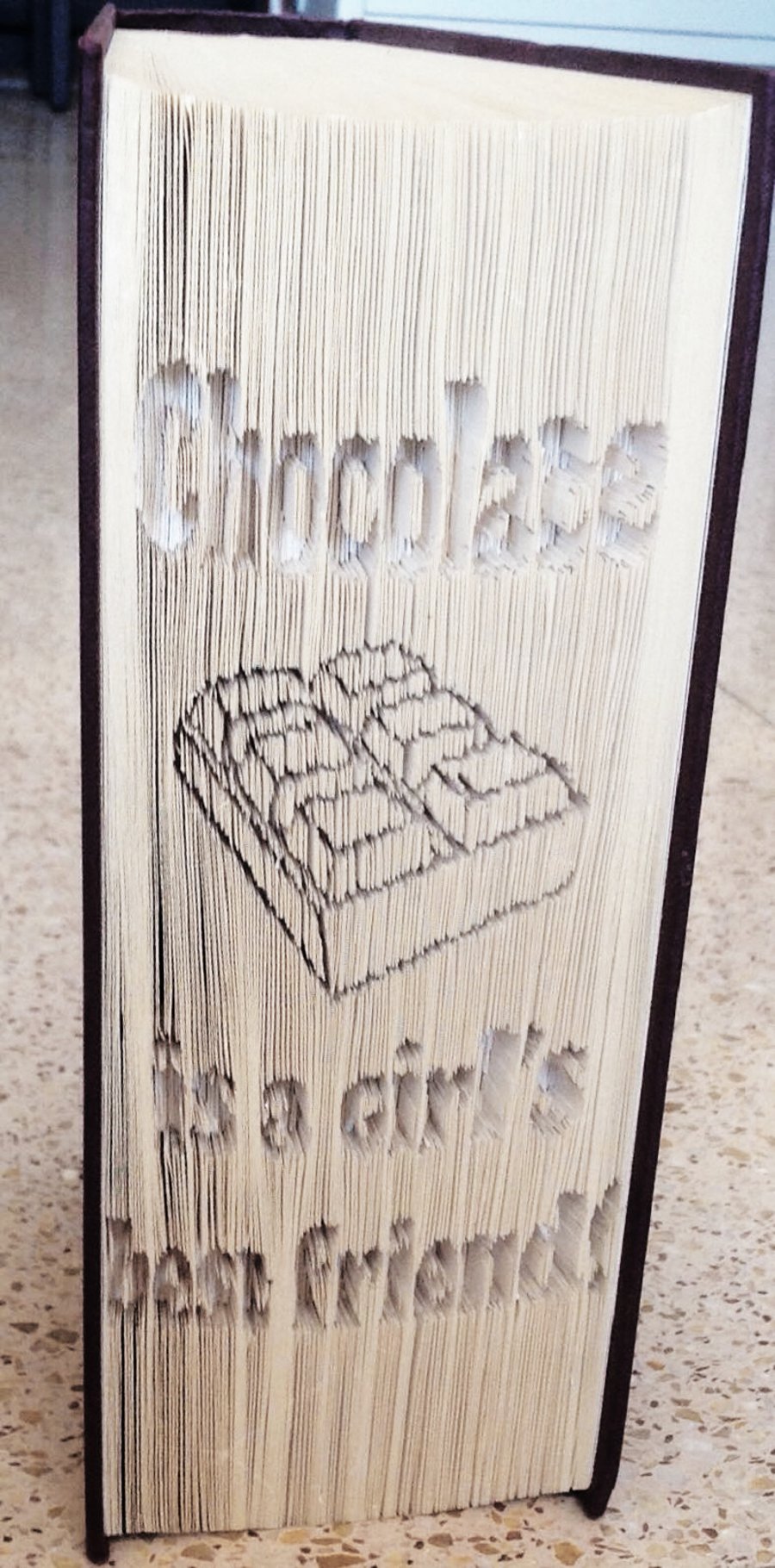 Chocolate is a girl's best friend CUT & FOLD Book Folding Pattern - EMAILED PDF