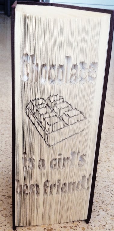 Chocolate is a girl's best friend CUT & FOLD Book Folding Pattern - EMAILED PDF