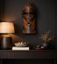 Chevron Harmony Mask – Handcrafted African Wooden Wall Décor