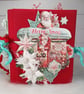 Handmade Christmas Scrapbook Photo Album - Vintage Santa - Holds 28 Photos.